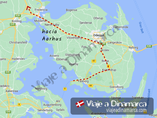 Hacia Aarhus desde Odense